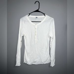 Old Navy White Long Sleeved Button Up